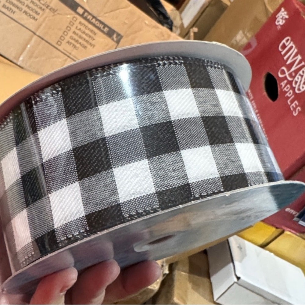 Black and White Checkered Ribbon 2.5” x 50 Yards